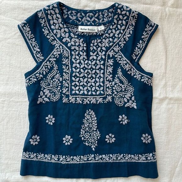 Roller Rabbit Embroidered Faith Top Girls‎ Youth 6 Cotton Dress Casual - Picture 1 of 9